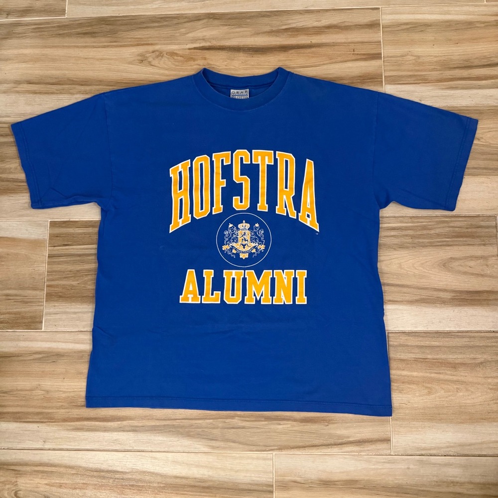 Vintage Gear For Sports Hofstra Alumni T-Shirt XL Blue Big Cotton Made in USA